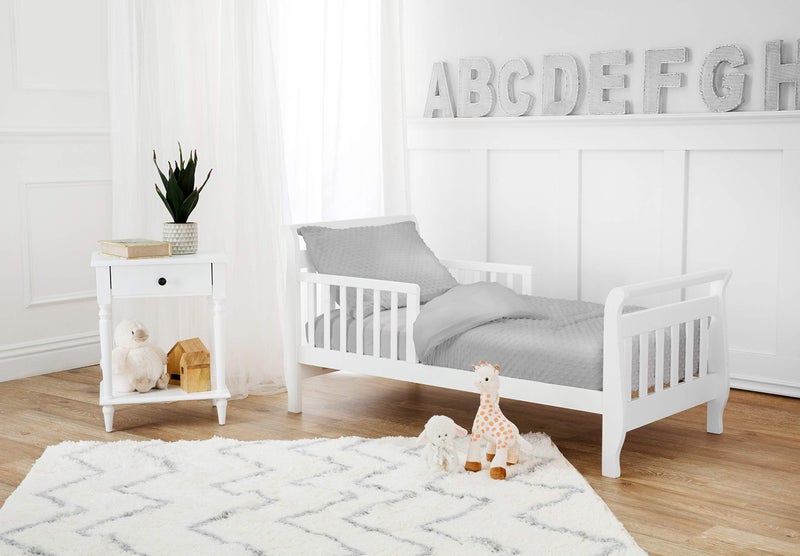 American Baby Company مجموعة أغطية سرير الأطفال من شركة أمريكان بيبي، نسيج مينيكي الناعم، رمادي، 4 قطع، للأولاد والبنات - Image 2
